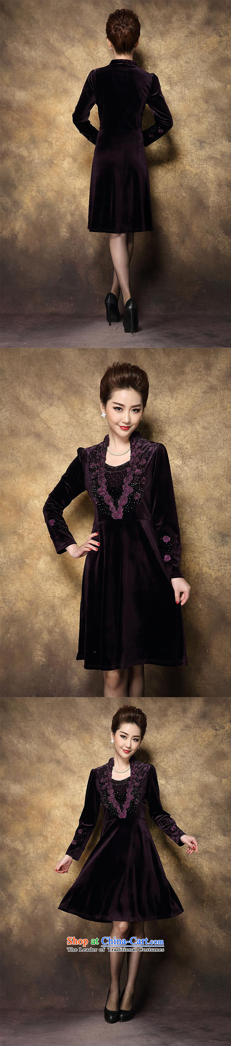 Genyard2015 autumn and winter in the new elderly mother decorated long-sleeved embroidery diamond velvet purple red velour cuff M picture, prices, brand platters! The elections are supplied in the national character of distribution, so action, buy now enjoy more preferential! As soon as possible.