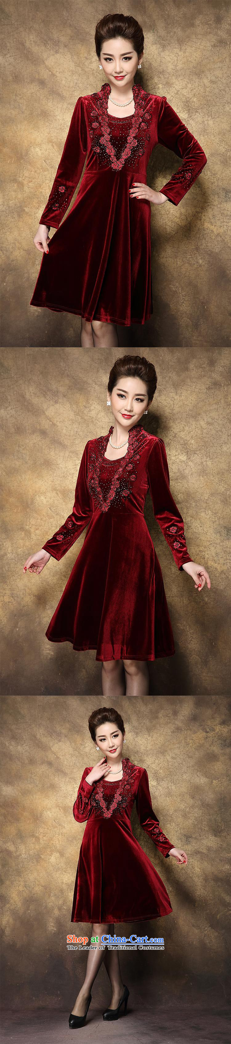 Genyard2015 autumn and winter in the new elderly mother decorated long-sleeved embroidery diamond velvet purple red velour cuff M picture, prices, brand platters! The elections are supplied in the national character of distribution, so action, buy now enjoy more preferential! As soon as possible.
