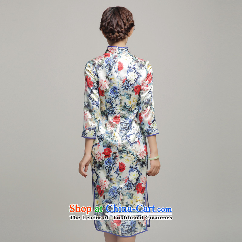 7475 Autumn migratory Bong-new upscale Silk Cheongsam, long-sleeved herbs extract qipao gown skirt DQ15240 banquet suit XL, Bong-migratory 7475 , , , shopping on the Internet