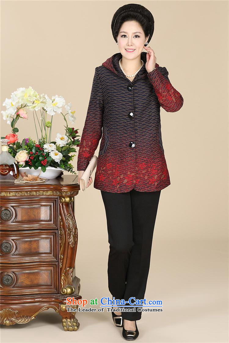 New Leisure autumn GENYARD2014 mother jackets and stylish with cap in the stamp of older women's jacket flower-type 3 increase XXXL picture, prices, brand platters! The elections are supplied in the national character of distribution, so action, buy now enjoy more preferential! As soon as possible.