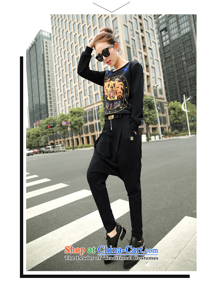 The Black Butterfly 2015 autumn and winter Korean female New Low round-neck collar long-sleeved T-shirt, forming the stamp sweater black L picture, prices, brand platters! The elections are supplied in the national character of distribution, so action, buy now enjoy more preferential! As soon as possible.