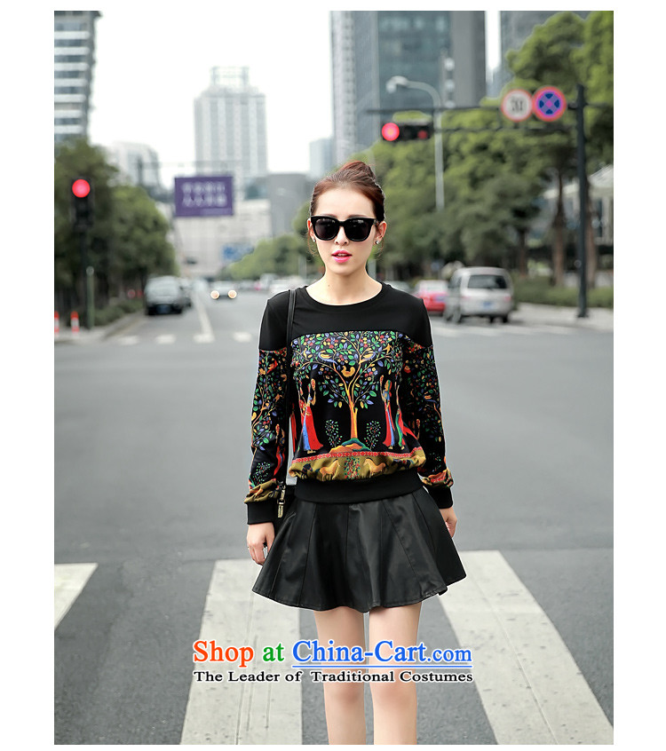 The Black Butterfly 2015 Autumn new Korean female) round-neck collar long-sleeved T-shirt stamp sweater black L picture, prices, brand platters! The elections are supplied in the national character of distribution, so action, buy now enjoy more preferential! As soon as possible.