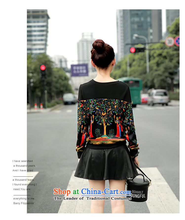 The Black Butterfly 2015 Autumn new Korean female) round-neck collar long-sleeved T-shirt stamp sweater black L picture, prices, brand platters! The elections are supplied in the national character of distribution, so action, buy now enjoy more preferential! As soon as possible.