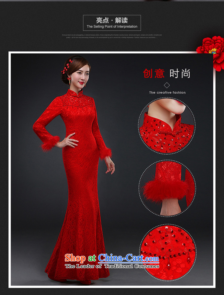 Hillo Lisa (XILUOSHA) Bride bows services、Qipao Length of Chinese Dress lace crowsfoot 2015 new winter marriage cheongsam dress RED M picture, prices, brand platters! The elections are supplied in the national character of distribution, so action, buy now enjoy more preferential! As soon as possible.