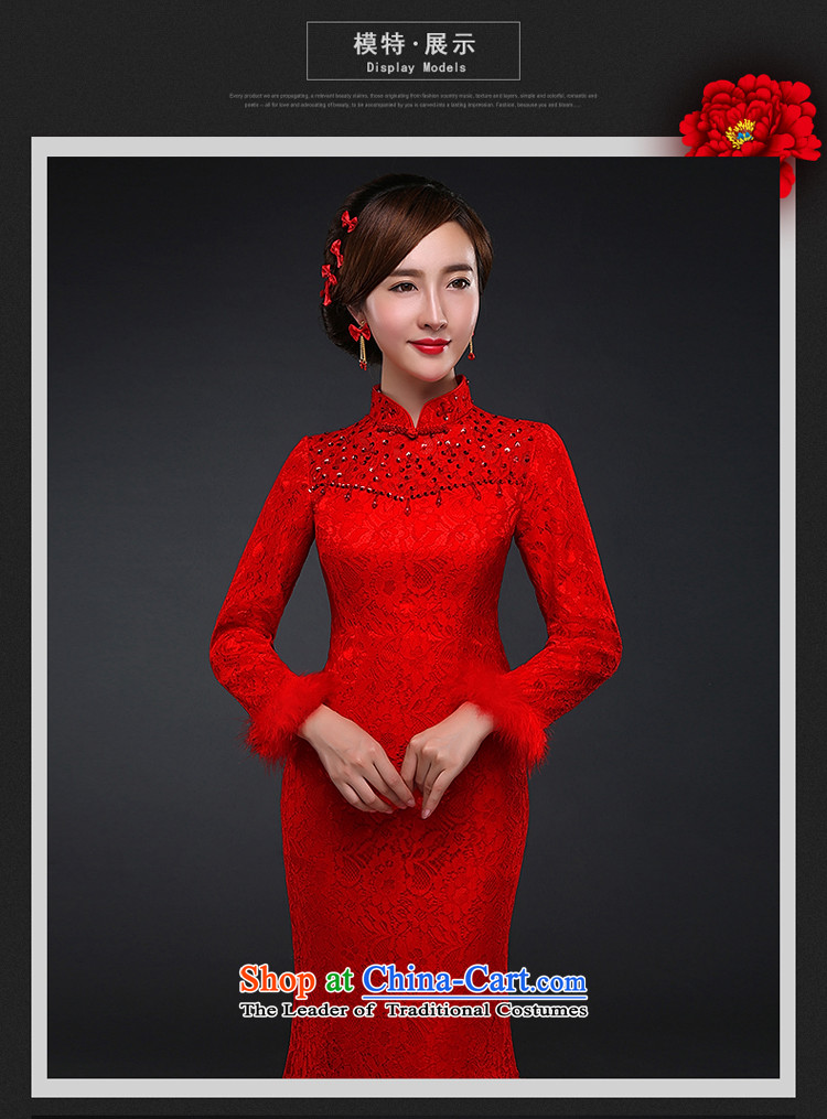 Hillo Lisa (XILUOSHA) Bride bows services、Qipao Length of Chinese Dress lace crowsfoot 2015 new winter marriage cheongsam dress RED M picture, prices, brand platters! The elections are supplied in the national character of distribution, so action, buy now enjoy more preferential! As soon as possible.