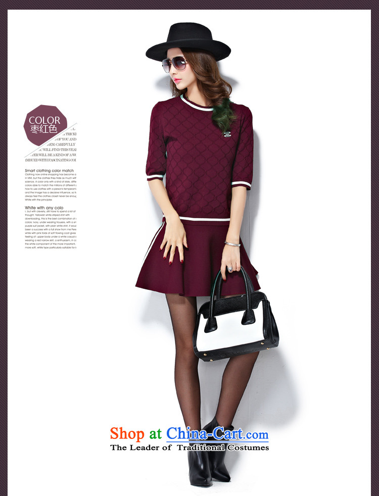 Ms Rebecca Pun stylish shops 2015 Korean autumn new product pure color graphics thin stylish temperament Sau San wild two kits dress with wine red XL Photo, prices, brand platters! The elections are supplied in the national character of distribution, so action, buy now enjoy more preferential! As soon as possible.