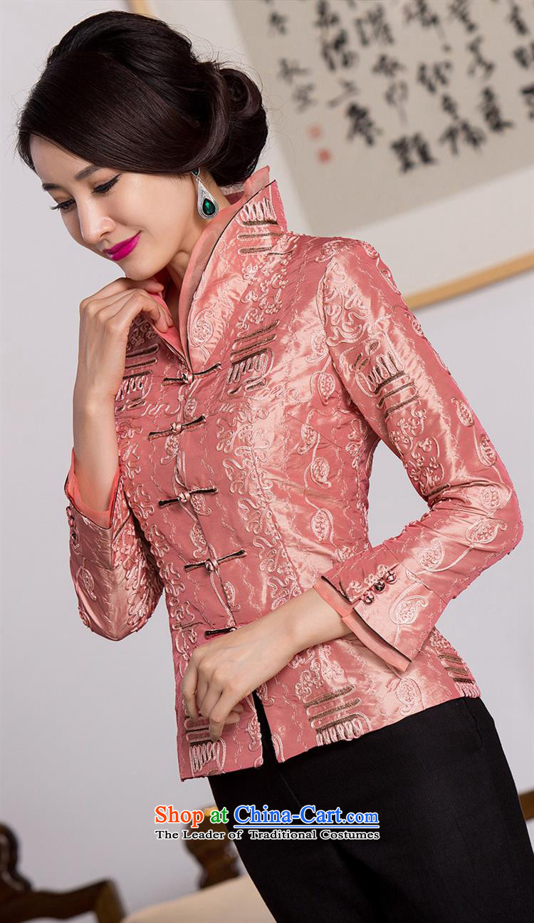 September Girl Store * Shop B105 Chinese Antique long-sleeved jacket lapel of double-girl in T-shirt with happy mom older Tang Dynasty Light Yellow (A lined XXXL) Picture, prices, brand platters! The elections are supplied in the national character of distribution, so action, buy now enjoy more preferential! As soon as possible.