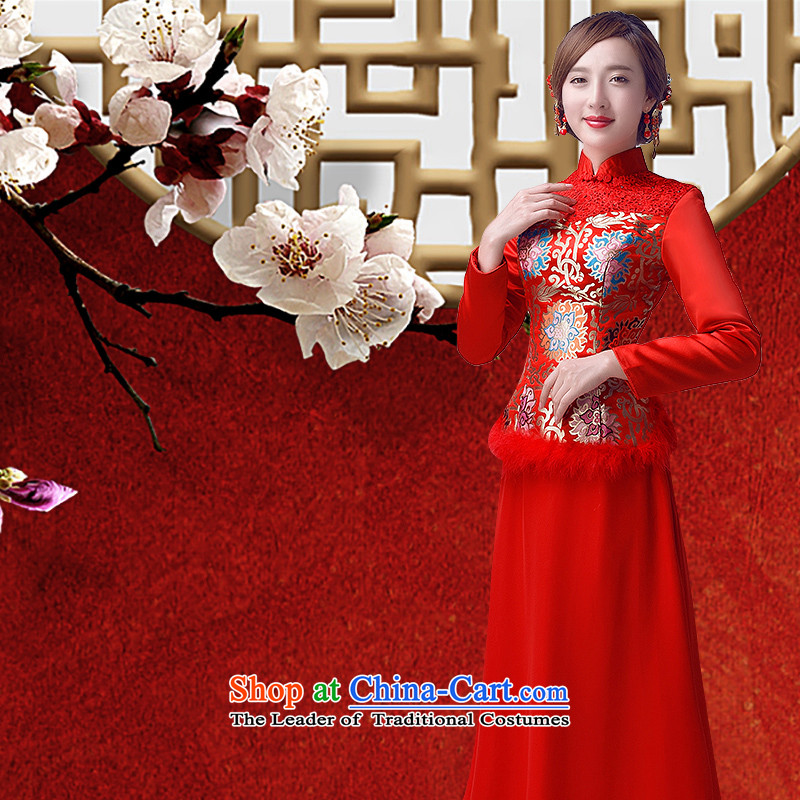 However service new winter 2015 cheongsam dress stylish improved winter bride red retro Chinese cheongsam dress long marriage long-sleeved gown red Sau San can be made no refund is not replaced picture, prices, brand platters! The elections are supplied in the national character of distribution, so action, buy now enjoy more preferential! As soon as possible.