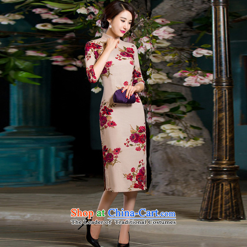 Oh, 2015 New fall blog for women of nostalgia for the video in the thin qipao Sau San large cuff improved linen long skirt garden XXL, qipao Oh sites with , , , shopping on the Internet