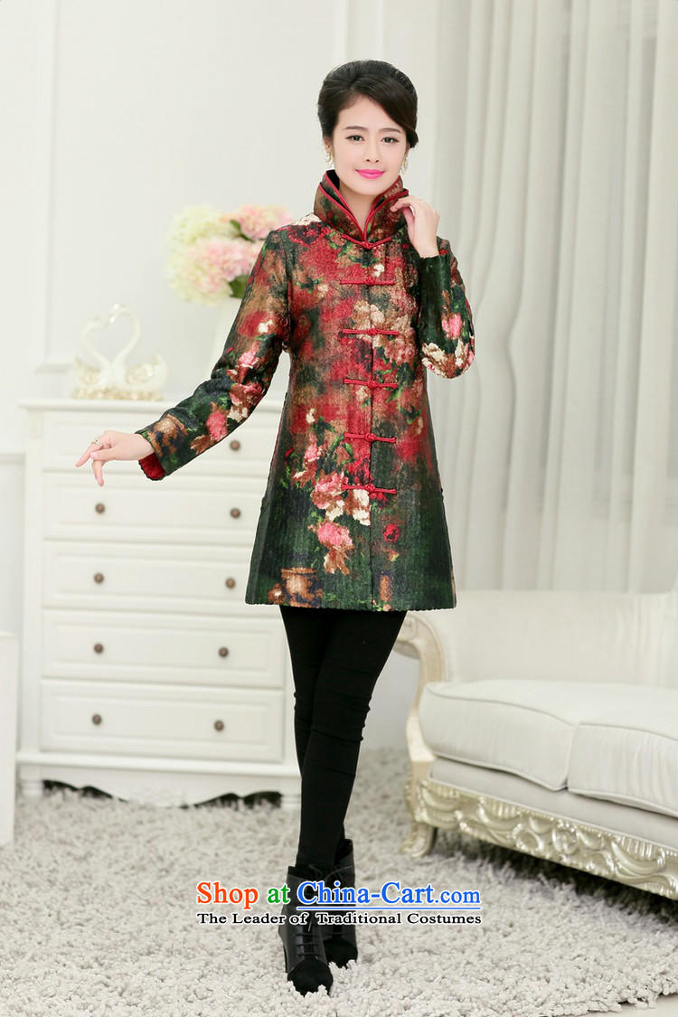 2015 Autumn and winter middle-aged ladies silk linen creases jacket coat collar in Sau San in older long Tang dynasty cotton coat retro stamp mother load black CHAMPAK XXL picture, prices, brand platters! The elections are supplied in the national character of distribution, so action, buy now enjoy more preferential! As soon as possible.