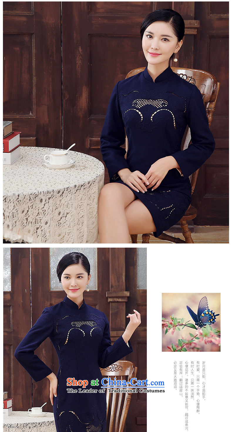 [Sau Kwun Tong] incense land 2015 winter new engraving carved retro improved long-sleeved wool stylish cheongsam dress? wine red XL Photo, prices, brand platters! The elections are supplied in the national character of distribution, so action, buy now enjoy more preferential! As soon as possible.