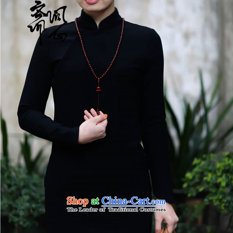 Q Shinsaibashi represented as soon as possible what electoral female winter of Chinese New improved wind silk side of the retro gentle cheongsam dress 2,679 Black S 7 Day Shipping, ask the heart of Ramadan , , , shopping on the Internet