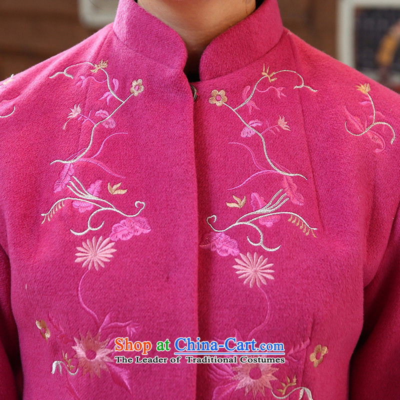 [Sau Kwun Tong] Fenghsiang 2015 winter clothing new embroidery Ms. Tang Dynasty Chinese Mock-Neck Shirt long-sleeve sweater gross? The Red M-soo Kwun Tong shopping on the Internet has been pressed.
