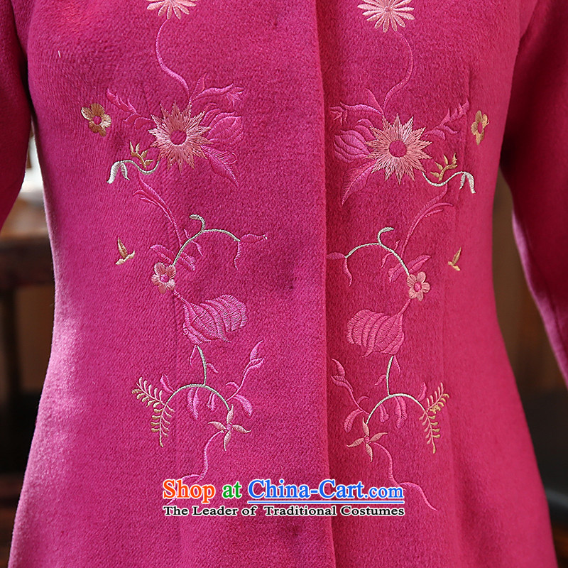 [Sau Kwun Tong] Fenghsiang 2015 winter clothing new embroidery Ms. Tang Dynasty Chinese Mock-Neck Shirt long-sleeve sweater gross? The Red M-soo Kwun Tong shopping on the Internet has been pressed.