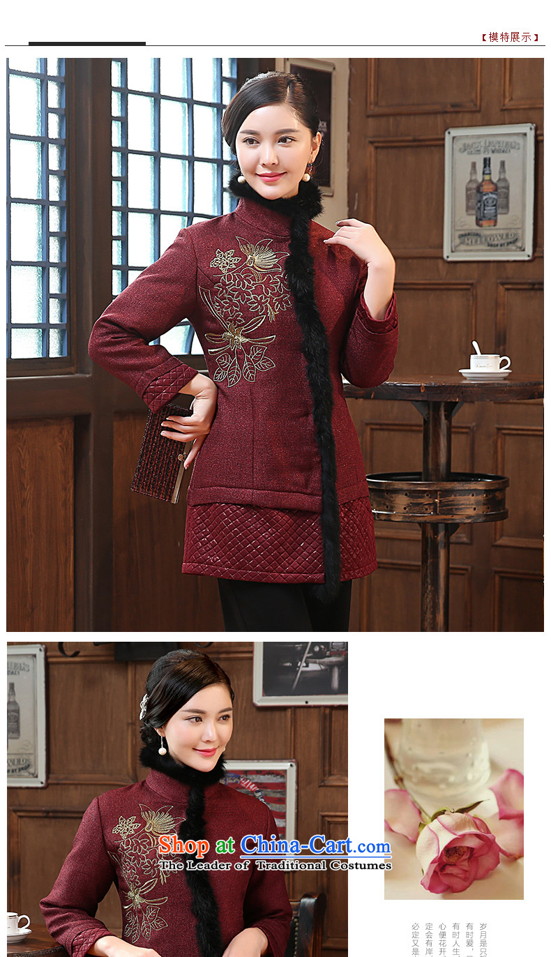 [Sau Kwun Tong Yat Fu] 2015 winter clothing new embroidery wool stitching. Ms. older Tang Jacket coat wine red XXL picture, prices, brand platters! The elections are supplied in the national character of distribution, so action, buy now enjoy more preferential! As soon as possible.
