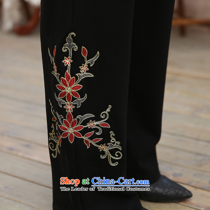 [Sau Kwun Tong] spend Yue Ngan 2015 Fall/Winter Collections New President Tang pants Chinese female black trousers XXL, embroidery Sau Kwun Tong shopping on the Internet has been pressed.