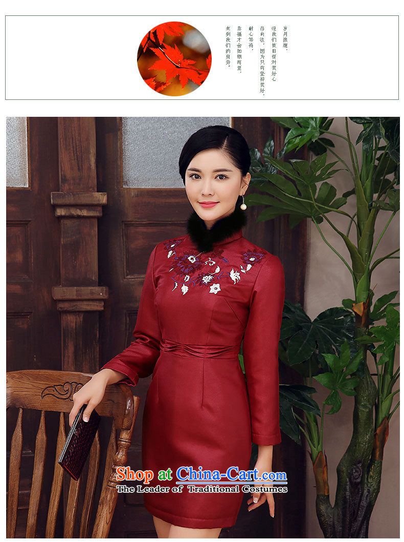 [Sau Kwun Tong] spend the winter 2015 and new embroidery thick hair for long-sleeved folder cotton qipao Sau San dresses purple M picture, prices, brand platters! The elections are supplied in the national character of distribution, so action, buy now enjoy more preferential! As soon as possible.