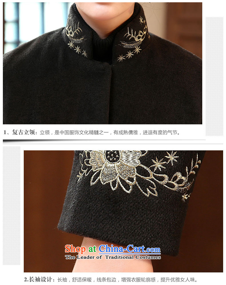 [Sau Kwun Tong] Chan Chi 2015 winter clothing in embroidery Ms. older wool? Tang jackets Chinese mother coat black L picture, prices, brand platters! The elections are supplied in the national character of distribution, so action, buy now enjoy more preferential! As soon as possible.