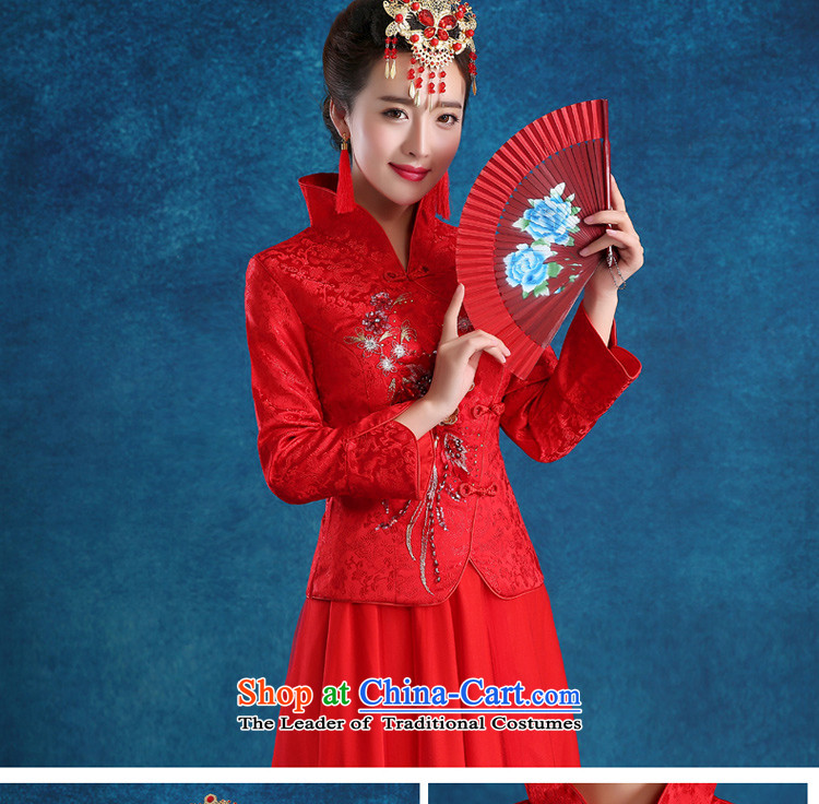 The privilege of serving-leung new 2015 autumn and winter bride bows wedding-dress uniform chinese red color ancient wedding dress long long-sleeved at +68 Million Head Ornaments 2XL Photo, prices, brand platters! The elections are supplied in the national character of distribution, so action, buy now enjoy more preferential! As soon as possible.