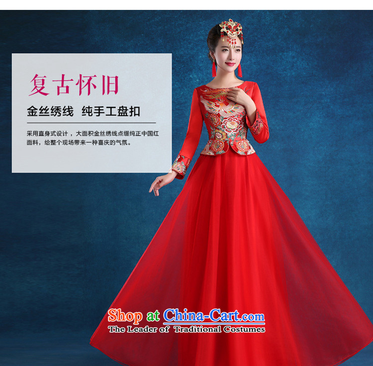 The privilege of serving good red bows Service Bridal wedding dress qipao autumn 2015 new stylish wedding gown costume long-sleeved at +68 Million Head Ornaments 2XL Photo, prices, brand platters! The elections are supplied in the national character of distribution, so action, buy now enjoy more preferential! As soon as possible.