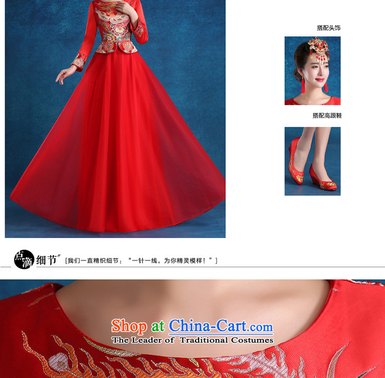The privilege of serving good red bows Service Bridal wedding dress qipao autumn 2015 new stylish wedding gown costume long-sleeved at +68 Million Head Ornaments 2XL Photo, prices, brand platters! The elections are supplied in the national character of distribution, so action, buy now enjoy more preferential! As soon as possible.