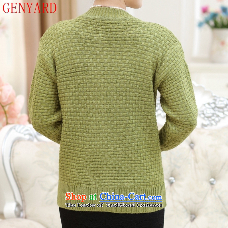 The elderly in the mother load GENYARD2015 autumn and winter new leisure cardigan round-neck collar long-sleeved saika knitwear are Code Red ,GENYARD,,, shopping on the Internet