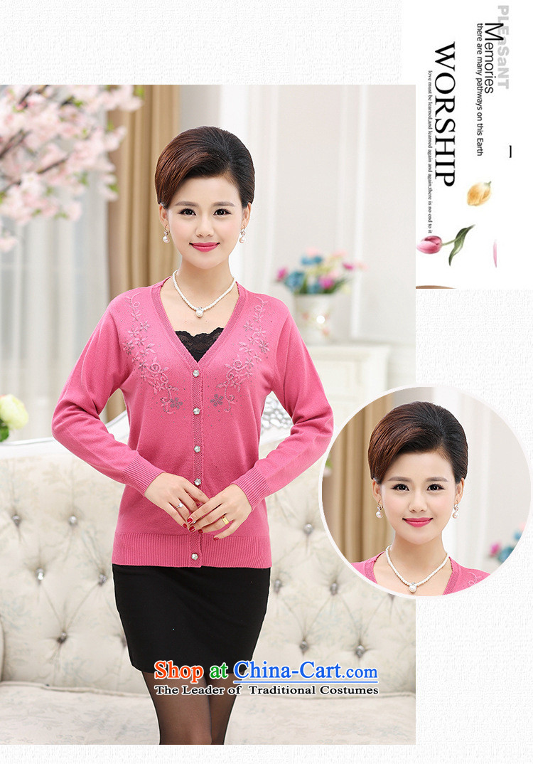 The elderly in the mother load GENYARD2015 autumn new LEISURE COMFORT V-Neck Knitted Shirt Ms. Cardigan pink 115 pictures, prices, brand platters! The elections are supplied in the national character of distribution, so action, buy now enjoy more preferential! As soon as possible.