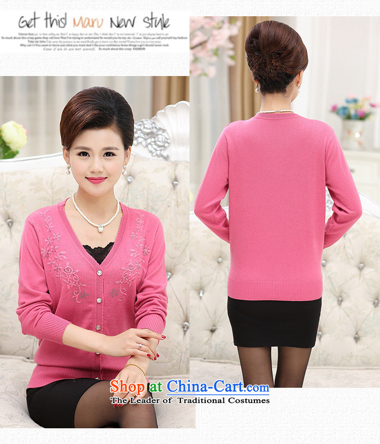 The elderly in the mother load GENYARD2015 autumn new LEISURE COMFORT V-Neck Knitted Shirt Ms. Cardigan pink 115 pictures, prices, brand platters! The elections are supplied in the national character of distribution, so action, buy now enjoy more preferential! As soon as possible.
