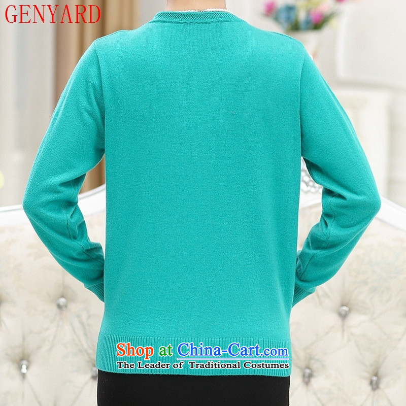 The elderly in the mother load GENYARD2015 autumn new LEISURE COMFORT V-Neck Knitted Shirt Ms. Cardigan pink 115,GENYARD,,, shopping on the Internet