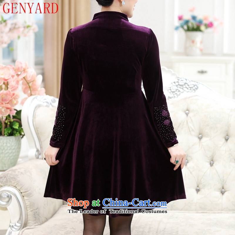 The elderly in the mother load GENYARD2015 autumn and winter new vogue and comfortable dresses with yellow 3XL,GENYARD,,, mother shopping on the Internet