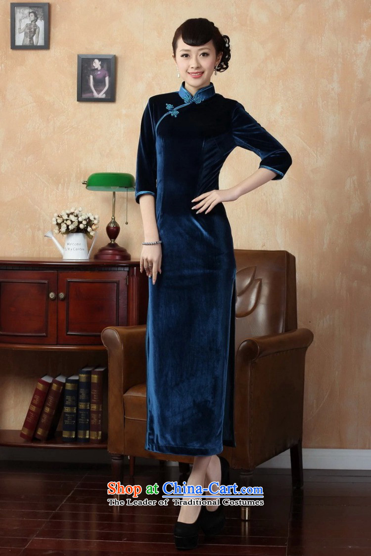 Asako In autumn and winter, elegant ladies handmade solid color and the Stretch Wool seven gold sleeve length cheongsam Black XL Photo, prices, brand platters! The elections are supplied in the national character of distribution, so action, buy now enjoy more preferential! As soon as possible.