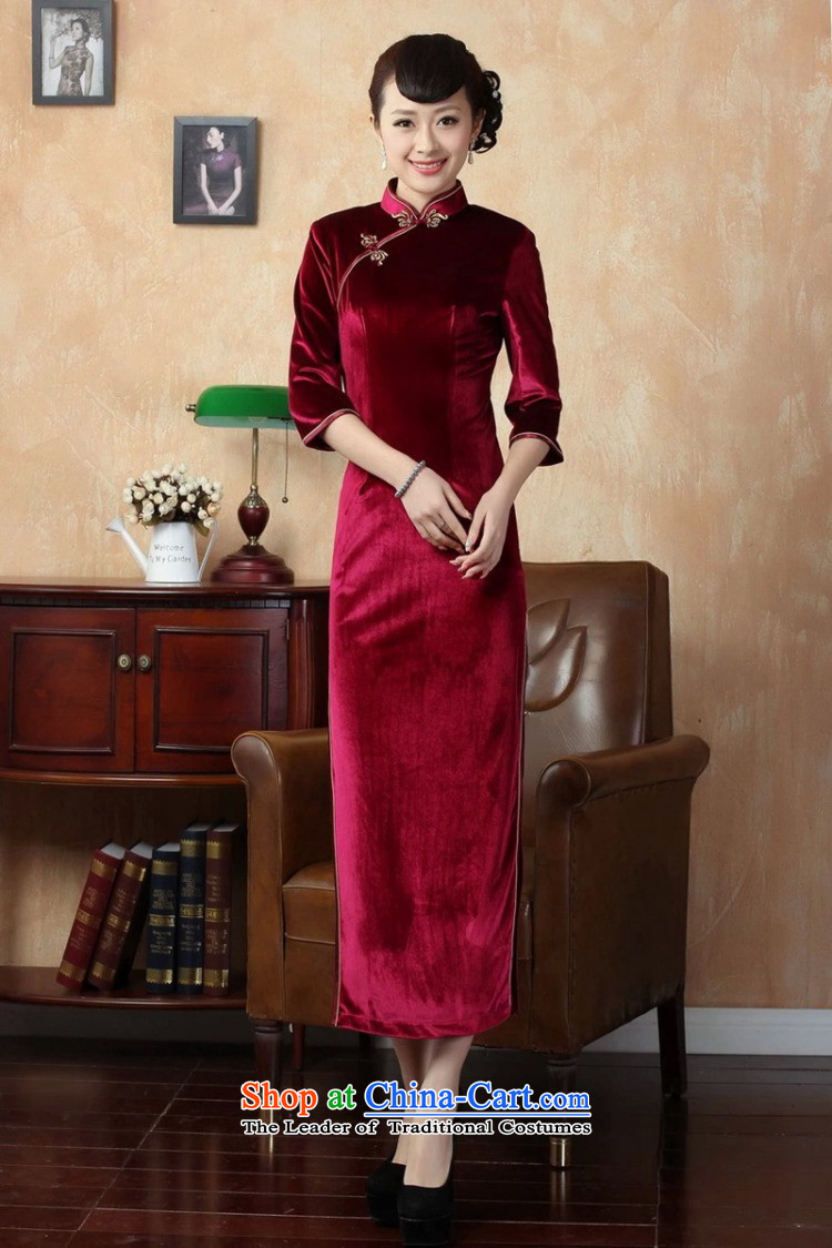 The Syrians poem card winter clothes for elegant ladies handmade bright superior Stretch Wool elegant seven gold sleeve length cheongsam red XL Photo, prices, brand platters! The elections are supplied in the national character of distribution, so action, buy now enjoy more preferential! As soon as possible.