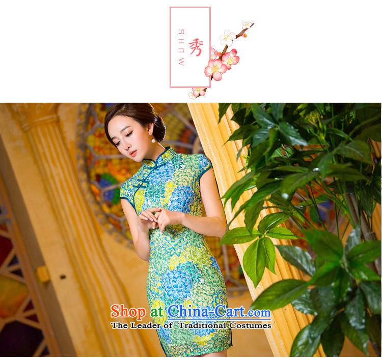 Time the  new autumn 2015 Syria stylish collar daily short qipao retro stamp cheongsam dress green XL Photo, prices, brand platters! The elections are supplied in the national character of distribution, so action, buy now enjoy more preferential! As soon as possible.