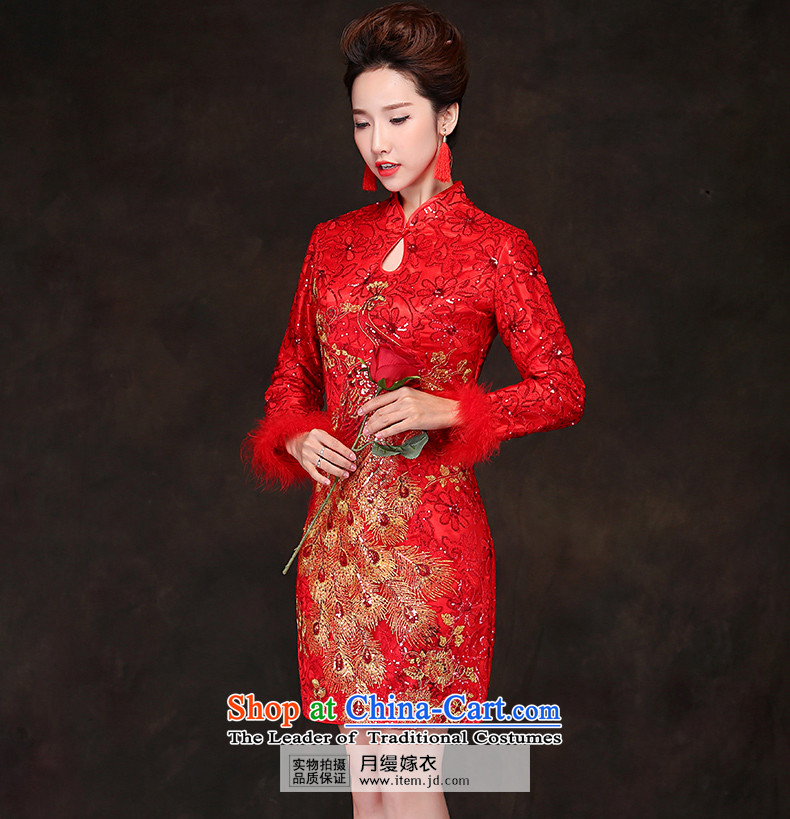The following new paragraph on 2015 red retro improved short, on-chip lace cheongsam dress marriages bows to the autumn and winter red short-sleeved XXL picture, prices, brand platters! The elections are supplied in the national character of distribution, so action, buy now enjoy more preferential! As soon as possible.