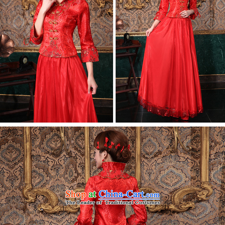 The privilege of serving-leung 2015 new autumn and winter red Chinese bride wedding dress wedding dress long-sleeved qipao bows services for long winter dress M picture, prices, brand platters! The elections are supplied in the national character of distribution, so action, buy now enjoy more preferential! As soon as possible.