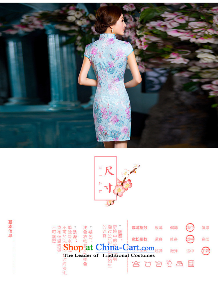 Time the new Syrian cheongsam dress ladies, blue floral improved Stylish retro thin of daily short of Qipao Female dress photo color pictures, prices, S brand platters! The elections are supplied in the national character of distribution, so action, buy now enjoy more preferential! As soon as possible.