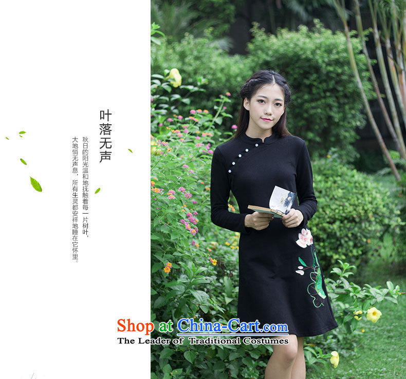 In accordance with the basis of embroidery butterfly retro national long-sleeved wind Sau San dresses autumn and winter, forming the improvement of women's clothes skirt cheongsam dress Black XL Photo, prices, brand platters! The elections are supplied in the national character of distribution, so action, buy now enjoy more preferential! As soon as possible.