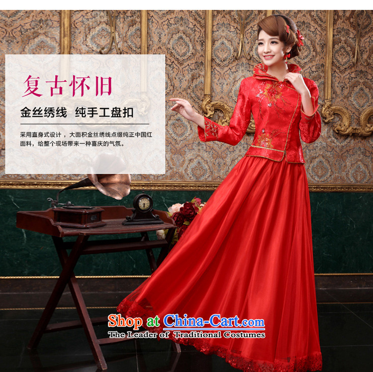 The privilege of serving good red bows service bridal dresses long 2015 New Fall/Winter Collections Of Chinese style wedding dress long-sleeved wedding dress for long winter dress L picture, prices, brand platters! The elections are supplied in the national character of distribution, so action, buy now enjoy more preferential! As soon as possible.