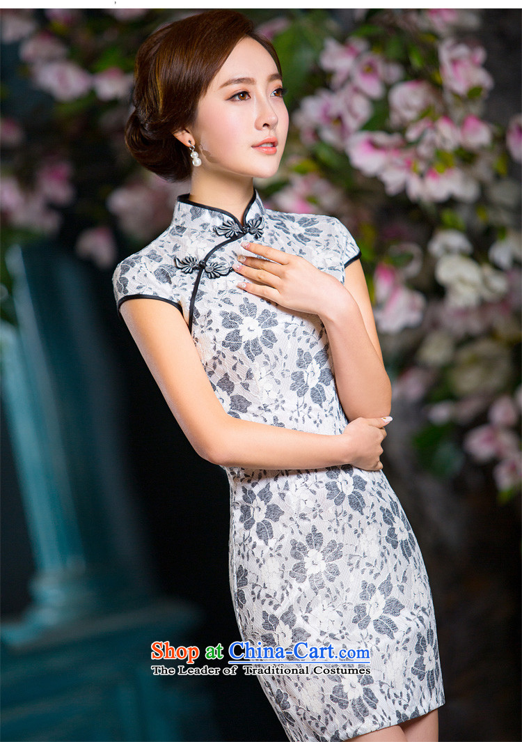 Time for the  new paragraph 2015 Syria retro style qipao short-sleeved skirt offering sobriety and floral short of qipao tea art picture color M brand, prices, picture platters! The elections are supplied in the national character of distribution, so action, buy now enjoy more preferential! As soon as possible.