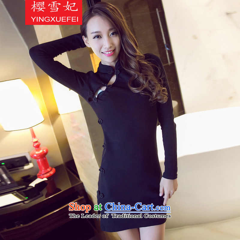 Enear Princess Bride of Qipao 2015 autumn and winter new sexy nightclubs Sau San package and a mock-neck cheongsam dress BOURDEAUX S enear princess shopping on the Internet has been pressed.
