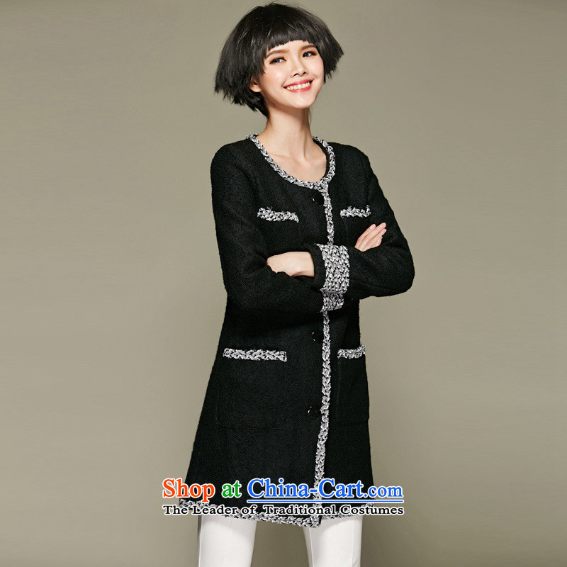 Orange Tysan *2015 winter clothing Korean video thin to Sau San xl thick MM thick wool overcoats 200 catties? black XXXXL,A.J.BB,,, shopping on the Internet