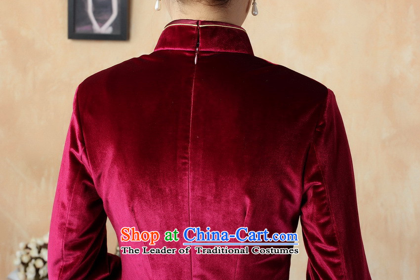 Hiv can be second autumn and winter new monolithic qipao 2015 new products is elegant and modern, video waist qipao adapter qipao wine red M picture, prices, brand platters! The elections are supplied in the national character of distribution, so action, buy now enjoy more preferential! As soon as possible.
