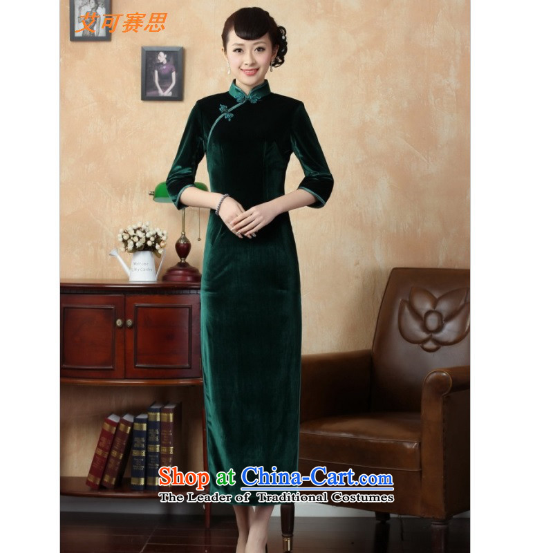 Hiv can be second autumn and winter new monolithic qipao 2015 new products is elegant and modern, video waist qipao adapter qipao wine red M, HIV can be second , , , shopping on the Internet