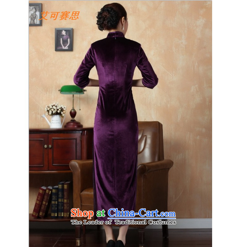 Hiv can be second autumn and winter new monolithic qipao 2015 new products is elegant and modern, video waist qipao adapter qipao wine red M, HIV can be second , , , shopping on the Internet