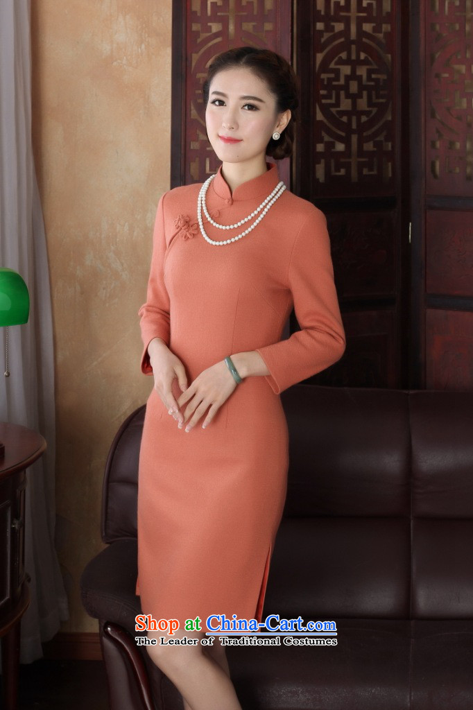 2015 Fall/Winter Collections New Temperament spent embroidery kit head stereo long-sleeved dresses dinner dress qipao orange long-sleeved M picture, prices, brand platters! The elections are supplied in the national character of distribution, so action, buy now enjoy more preferential! As soon as possible.