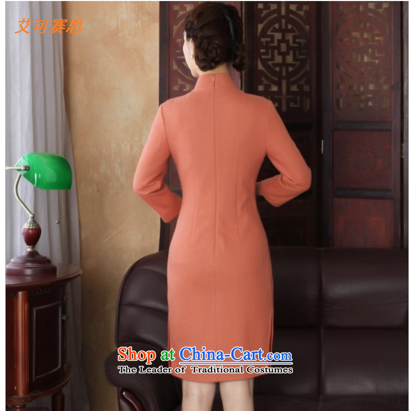 2015 Fall/Winter Collections New Temperament spent embroidery kit head stereo long-sleeved dresses dinner dress qipao orange long-sleeved M race can be Cisco.... HIV shopping on the Internet
