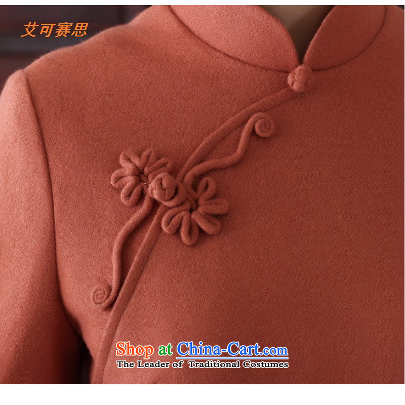 2015 Fall/Winter Collections New Temperament spent embroidery kit head stereo long-sleeved dresses dinner dress qipao orange long-sleeved M race can be Cisco.... HIV shopping on the Internet