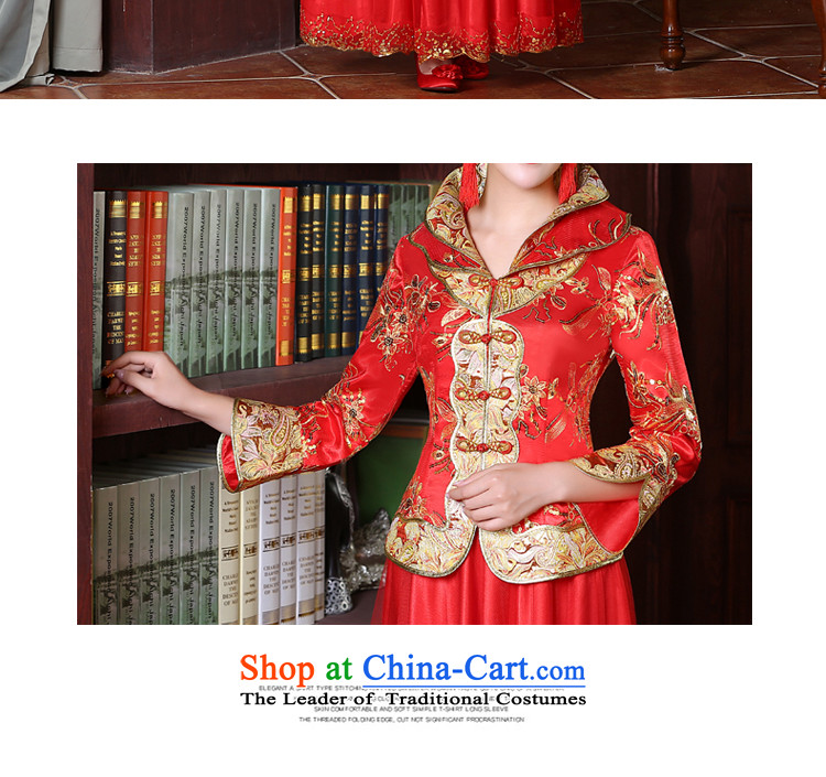 The privilege of serving the bride-leung replacing bows to red autumn 2015 new cheongsam dress Chinese wedding dress improved large stylish wedding dress 9 sleeve length dress 2XL Photo, prices, brand platters! The elections are supplied in the national character of distribution, so action, buy now enjoy more preferential! As soon as possible.