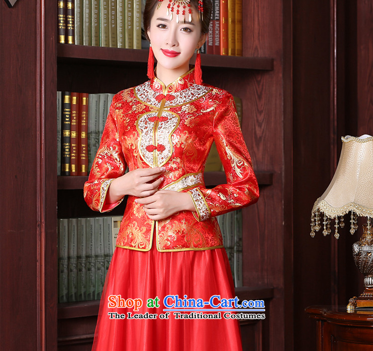 The privilege of serving-leung bows services red brides fall 2015 new qipao Chinese wedding dress long improved services the lift mast to women stylish 9 sleeve length dress S picture, prices, brand platters! The elections are supplied in the national character of distribution, so action, buy now enjoy more preferential! As soon as possible.