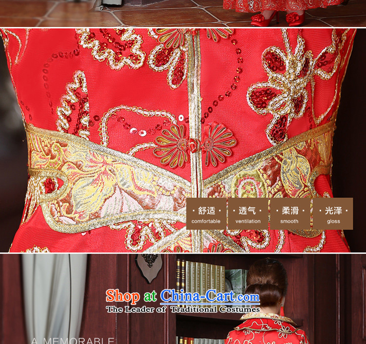 The privilege of serving-leung wedding dress qipao 2015 Fall/Winter Collections new bride bows long service improvement Chinese long-sleeved wedding gown of 9 to Red Sleeve length skirts XL Photo Print, prices, brand platters! The elections are supplied in the national character of distribution, so action, buy now enjoy more preferential! As soon as possible.